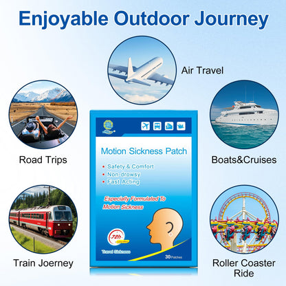 KONGDY 30 Counts Motion Sickness Patches – Non-Drowsy Travel Essentials for All Ages