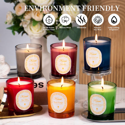 KONNI Scented Candles - Aromatherapy Candle, 7.4oz Natural Soy Wax Jar, 40-Hour Burn, French Pear