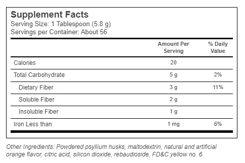 Konsyl Daily Psyllium Fiber Orange Sugar Free – Fiber Supplement