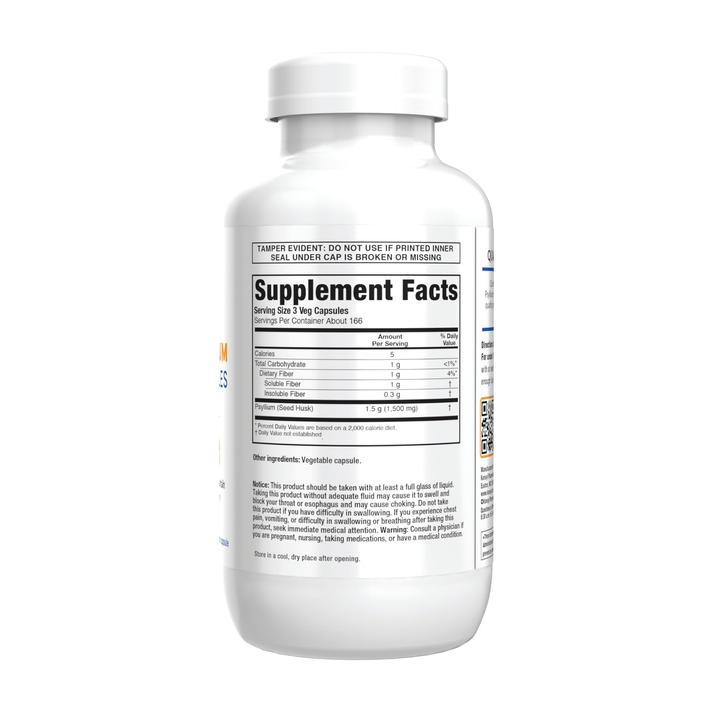 Konsyl Psyllium Fiber Capsules – Digestive Health & Weight Support (500 Count)