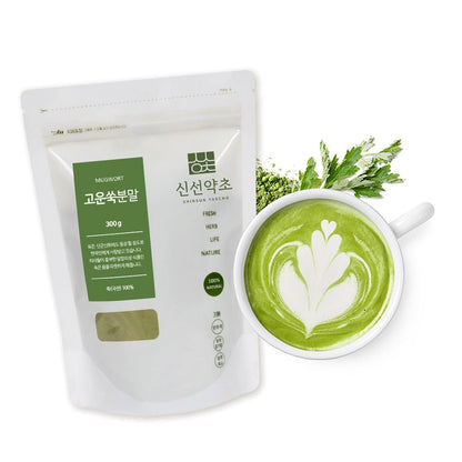 Korean Mugwort Powder 10.6 oz (300 g) | Fresh Boehmeria Herb, 쑥가루