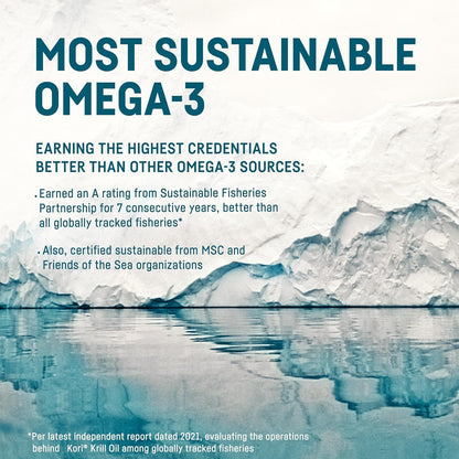 Kori Krill Oil Omega-3 Supplement | Antarctic Krill Oil with Superior Absorption | 1200mg Softgels | EPA & DHA