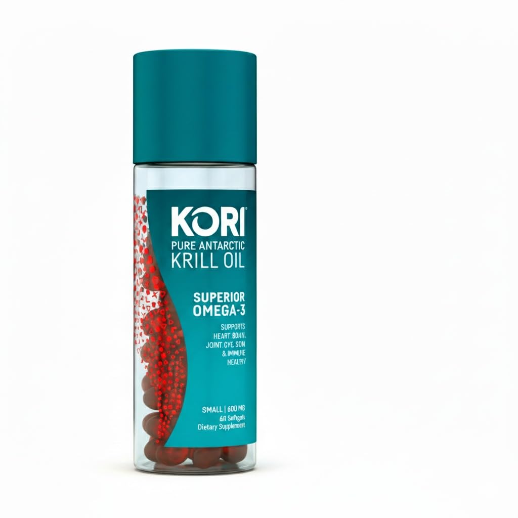 Kori Krill Oil Omega-3 – Superior Absorption (600 mg), EPA & DHA, 60 Softgels