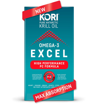 Kori Krill Omega 3 Excel Krill Oil 1000mg | High Absorption EPA & DHA
