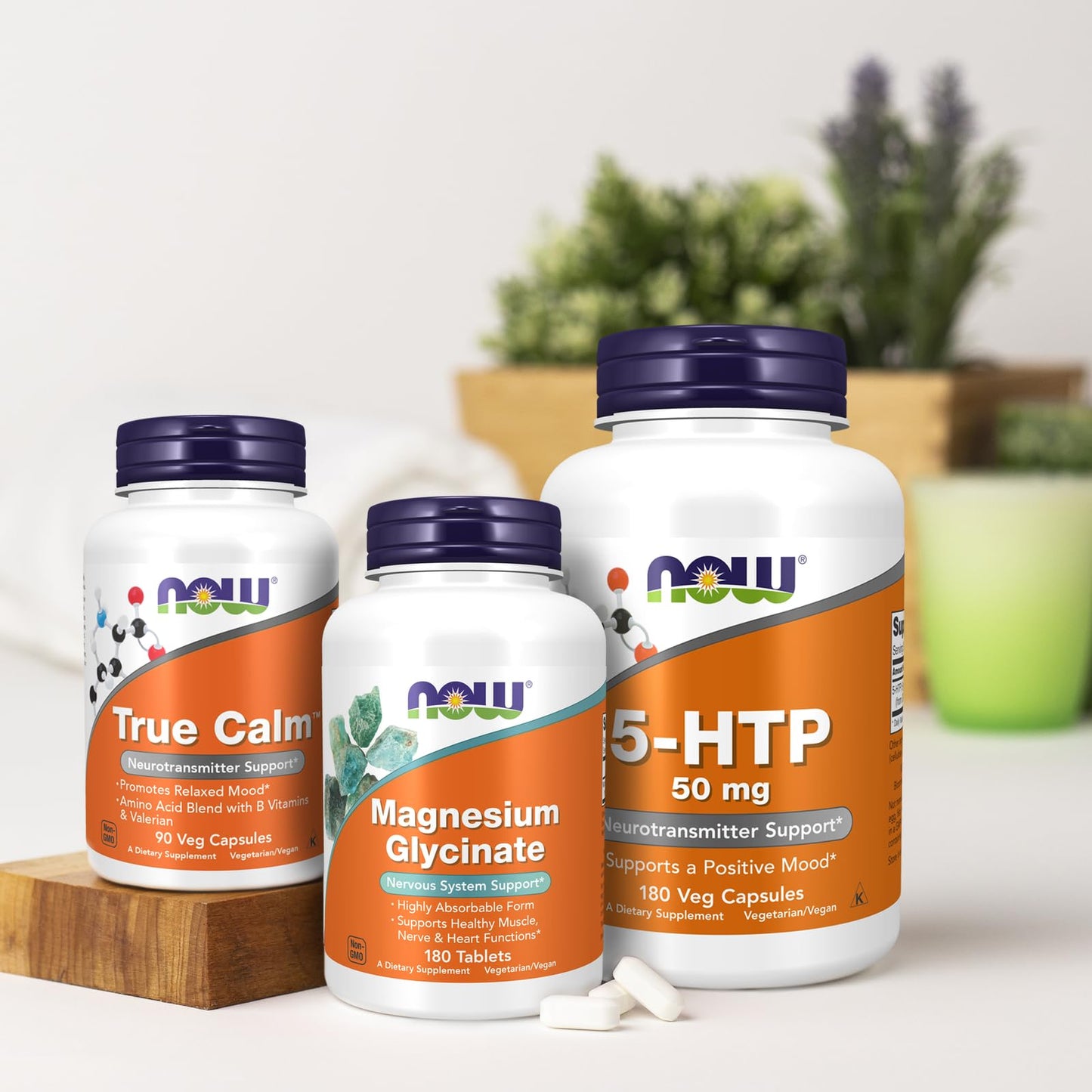 NOW Foods 5-HTP 50 mg, 180 Veg Capsules | Neurotransmitter Support