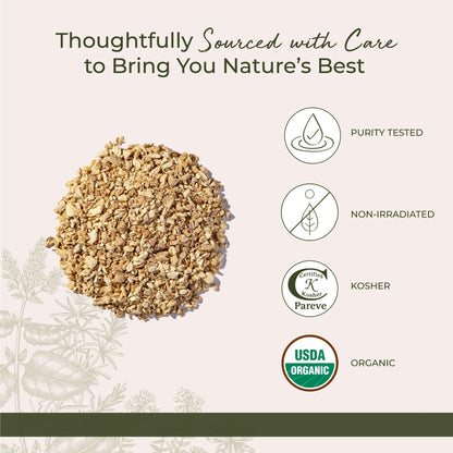 Starwest Botanicals Organic Ginger Root - 1 lb Bulk, Cut & Sifted, Kosher & Non-GMO
