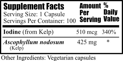 Algazim™ Daily Manufacturing – Iodine & Ascophyllum Nodosum from Norwegian Kelp | 100 Vegetarian Capsules