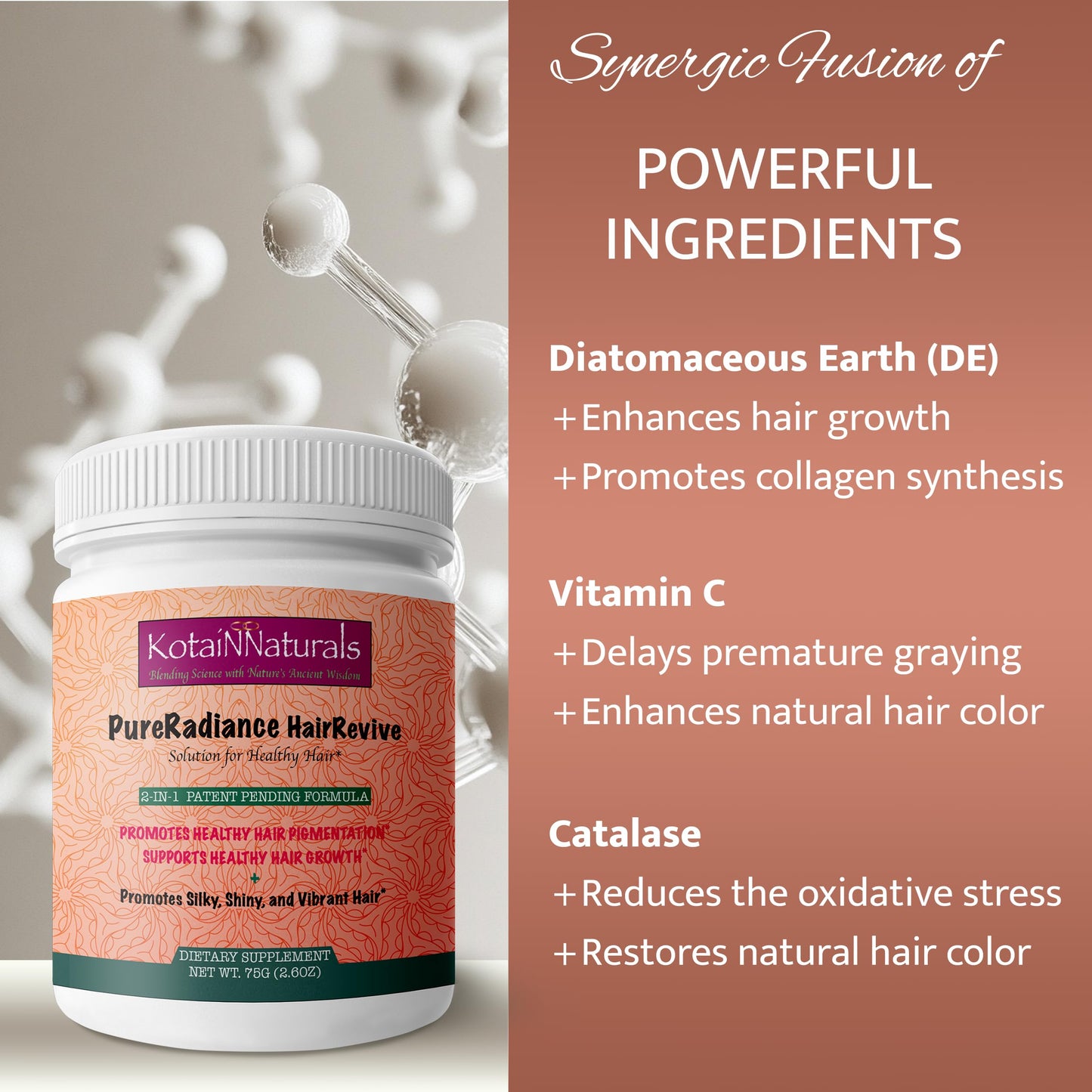 KotaiNNaturals PureRadiance Hair Revive Powder - Hair Growth & Collagen Support