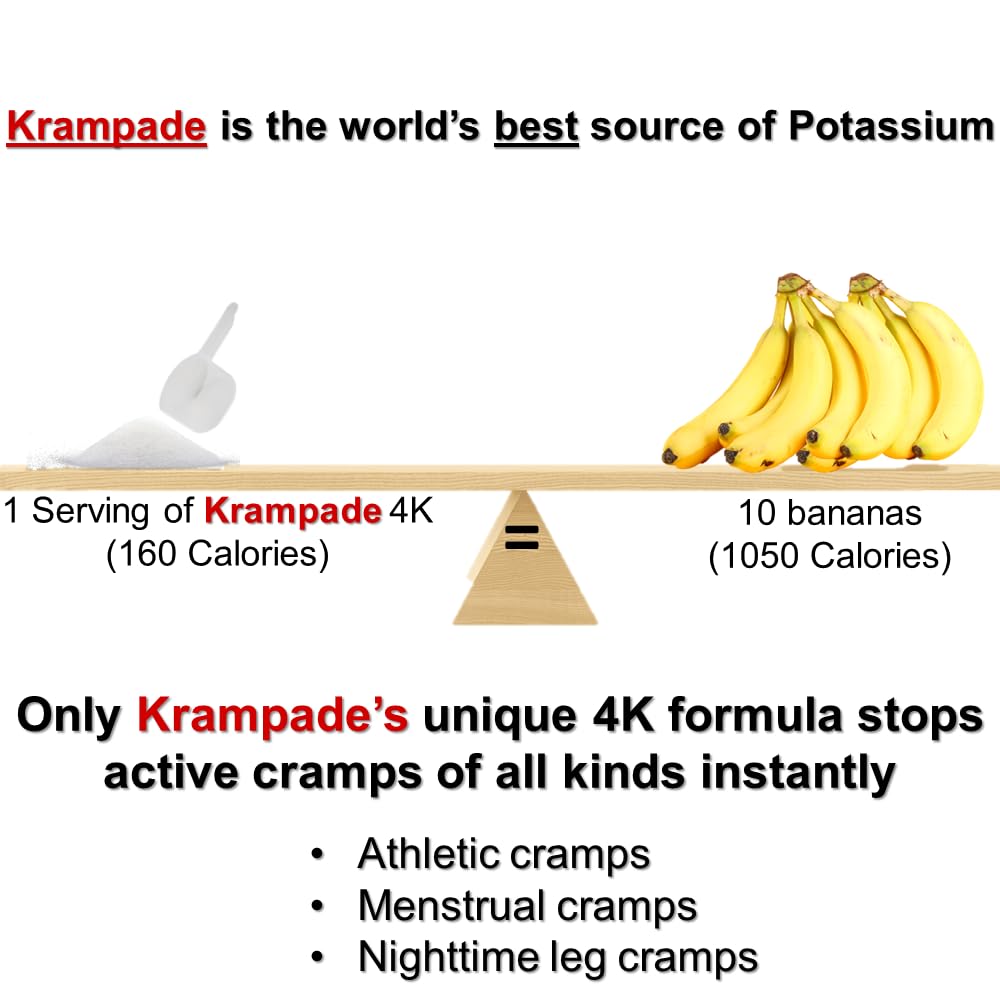 Krampade Electrolytes Powder – 4000 mg K+, Instant Cramp Relief & Hydration