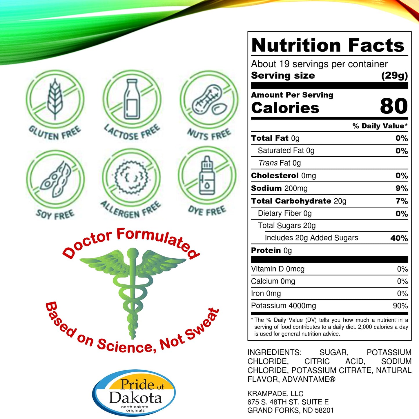 Krampade Electrolytes Powder – 4000 mg K+, Instant Cramp Relief & Hydration