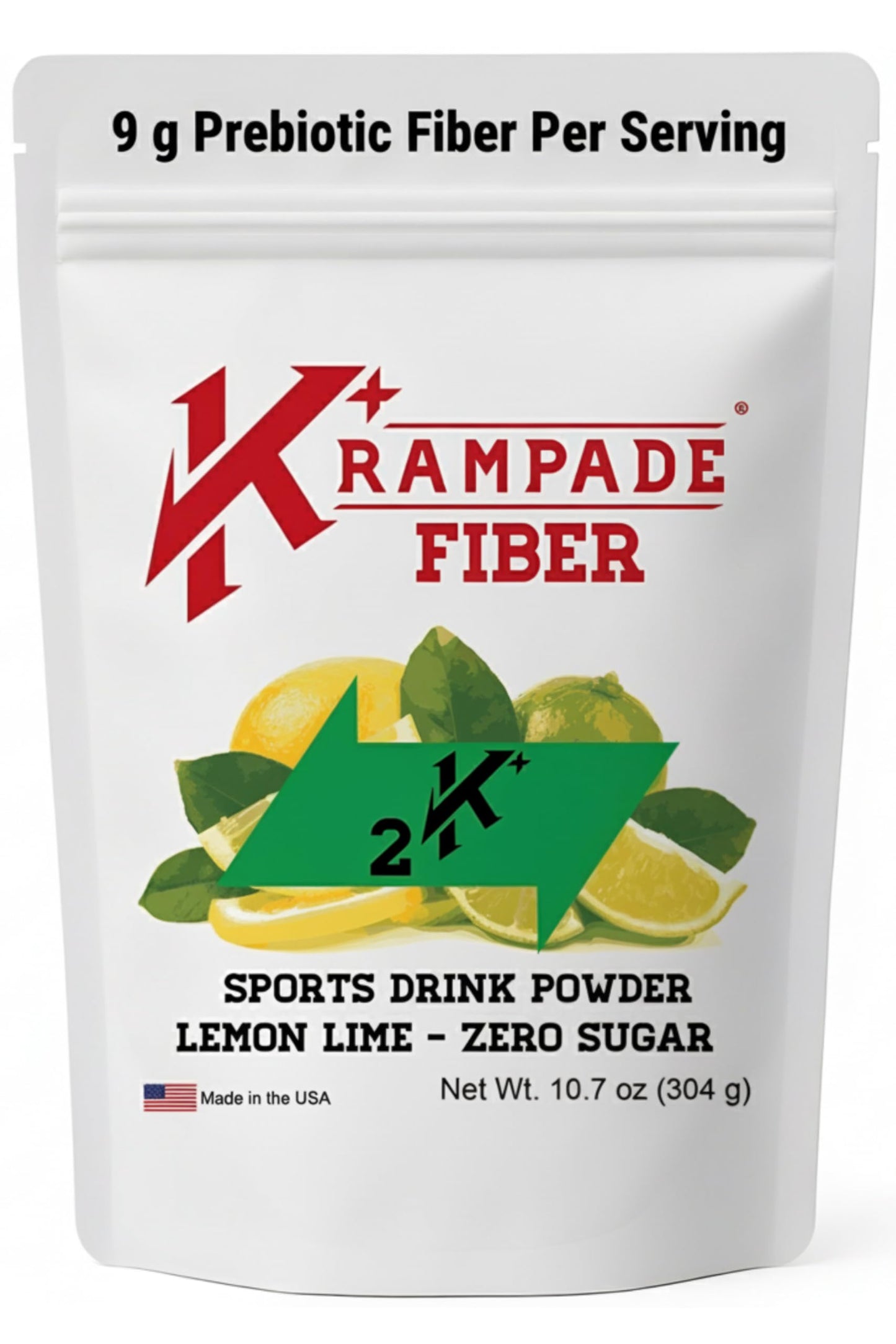 Krampade Fiber Supplement Electrolytes Powder – 9g Prebiotic Fiber + 2000mg Potassium | Cramp Relief & Hydration