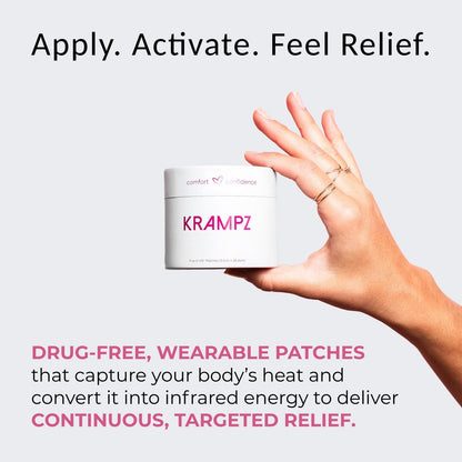 Krampz Menstrual Relief Patches | Drug-Free Comfort & 72-Hour Support