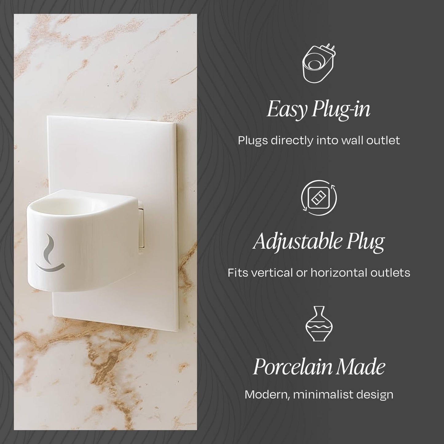 Kravo Porcelain Essential Oil Diffuser – Original White | Plug-in Aromatherapy Diffuser
