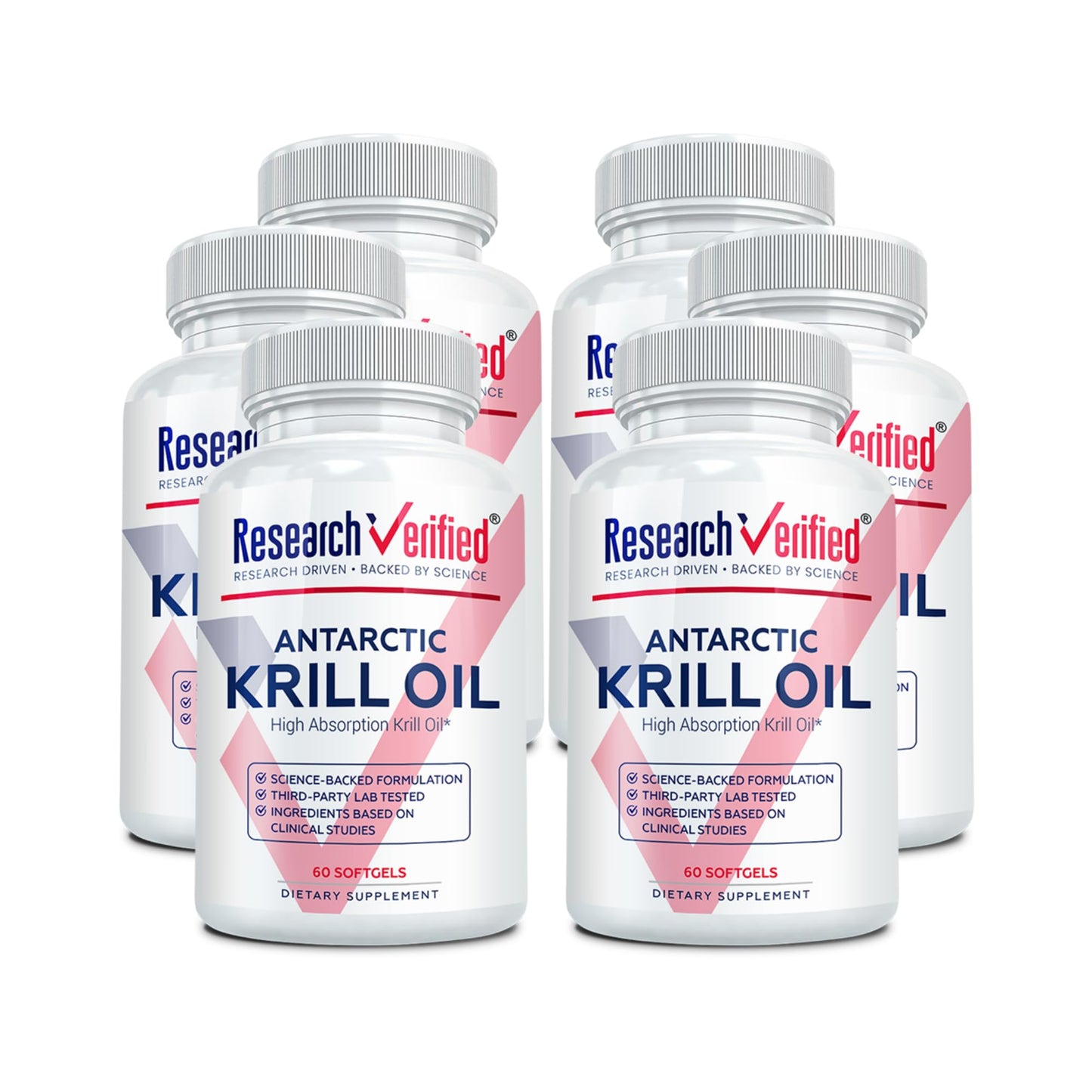Research Verified Antarctic Krill Oil 2000mg - 360 Softgels - 6 Month Supply - Made in USA | Heart & Brain Support