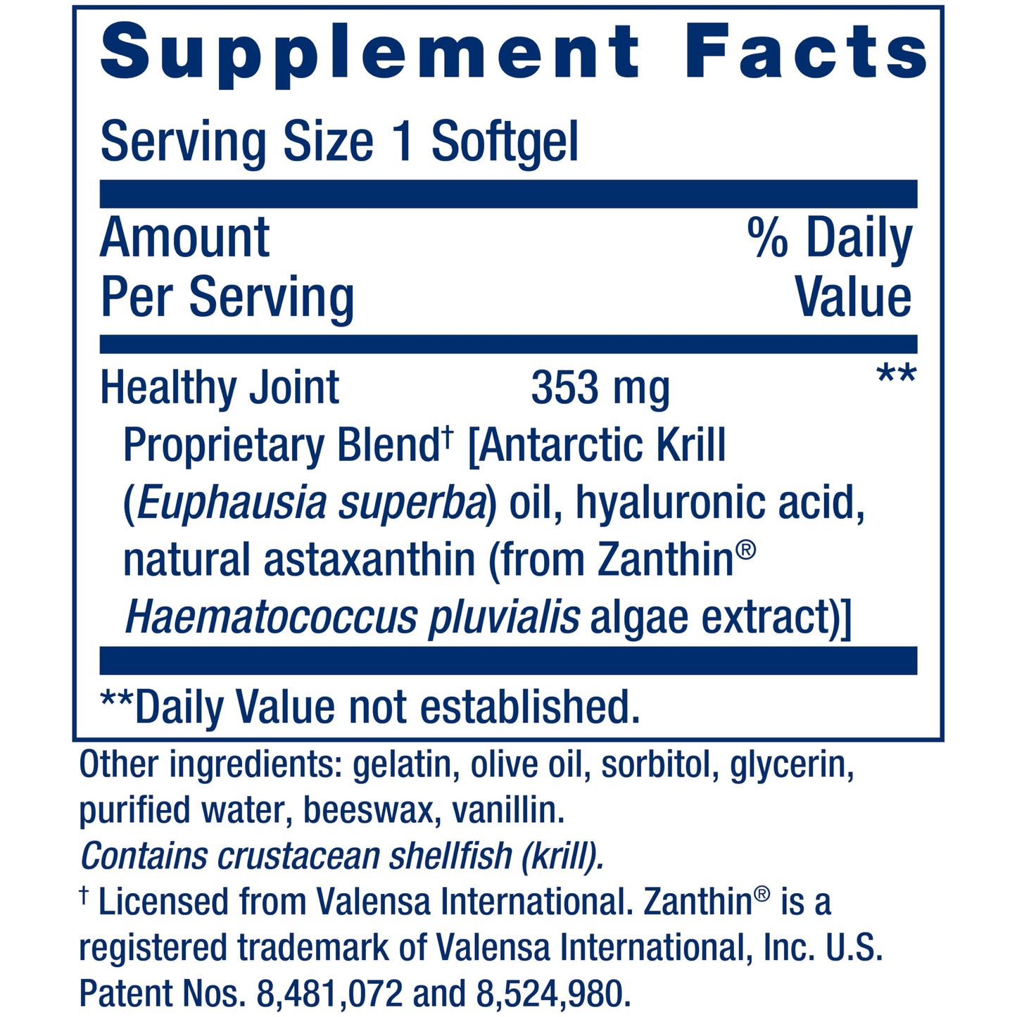 Life Extension Krill Healthy Joint Formula – Krill Oil, Hyaluronic Acid, Astaxanthin | 30 Softgels