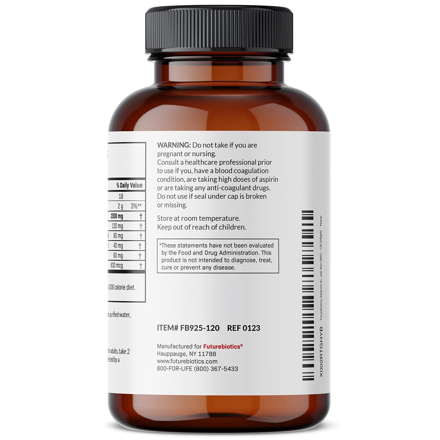 Futurebiotics Antarctic Krill Oil 2000mg with Astaxanthin – 120 Softgels | Lab-Tested, Non-GMO