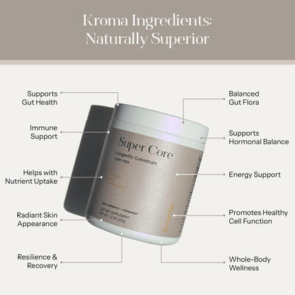KROMA Super Core Dairy-Free Colostrum Powder — Gut Health & Immune Support