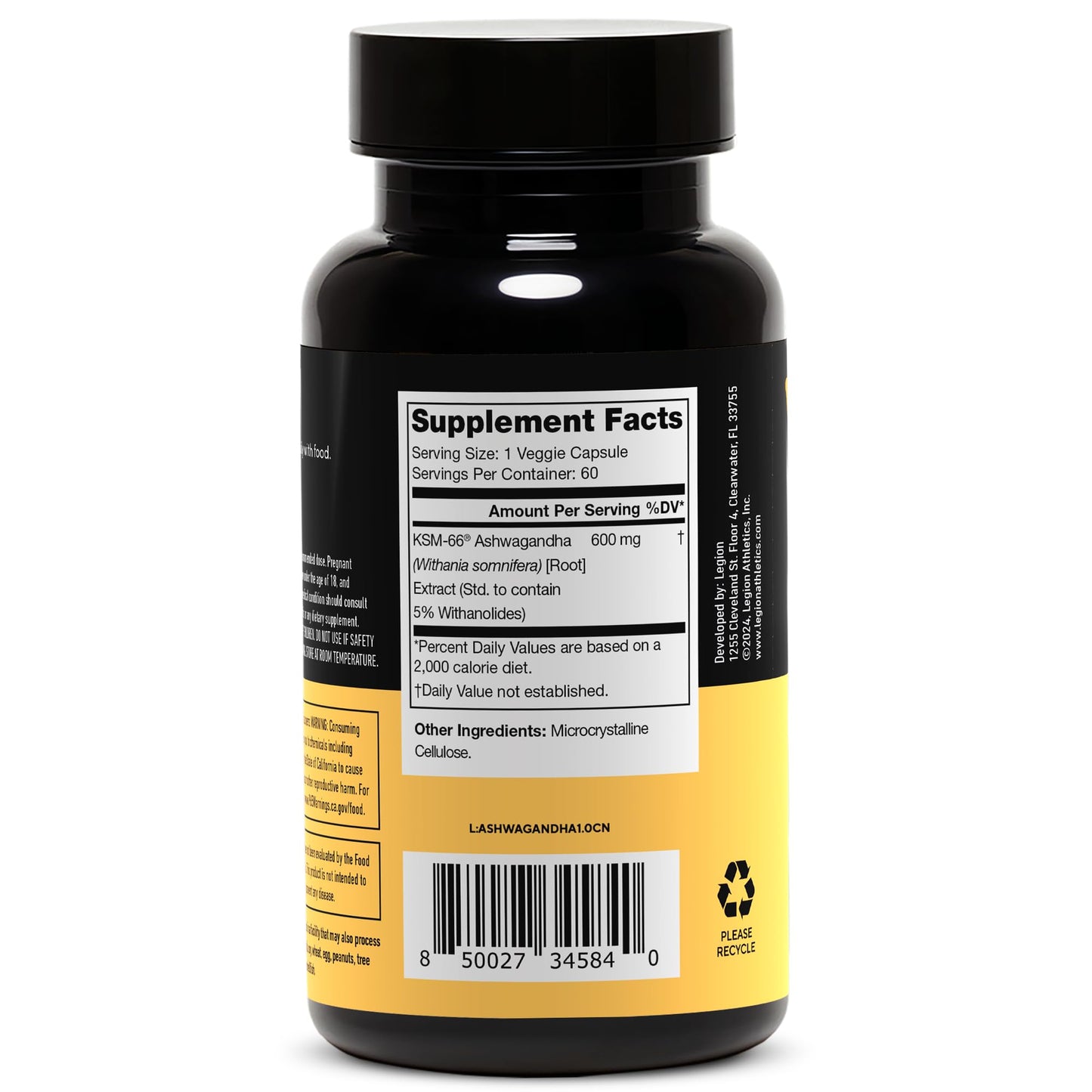 LEGION KSM-66 Ashwagandha Root Extract - Extra Strength (60 Servings)