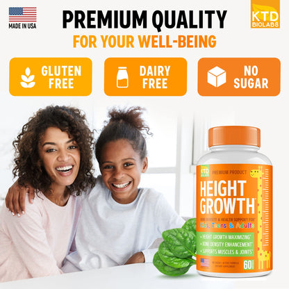 KTD BIOLABS Height Growth Maximizer – Made in USA | Natural Height Pills