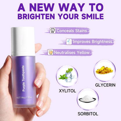 Ktintar Purple Toothpaste for Teeth Whitening – Colour Corrector, Stain Removal, 1 Fl Oz