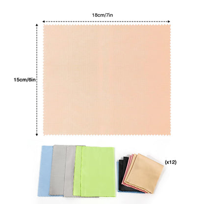 Kukifun 12 Pack Microfiber Cleaning Cloths – Premium Eyeglasses & Screen Cleaning Cloths (6 x 7 in)