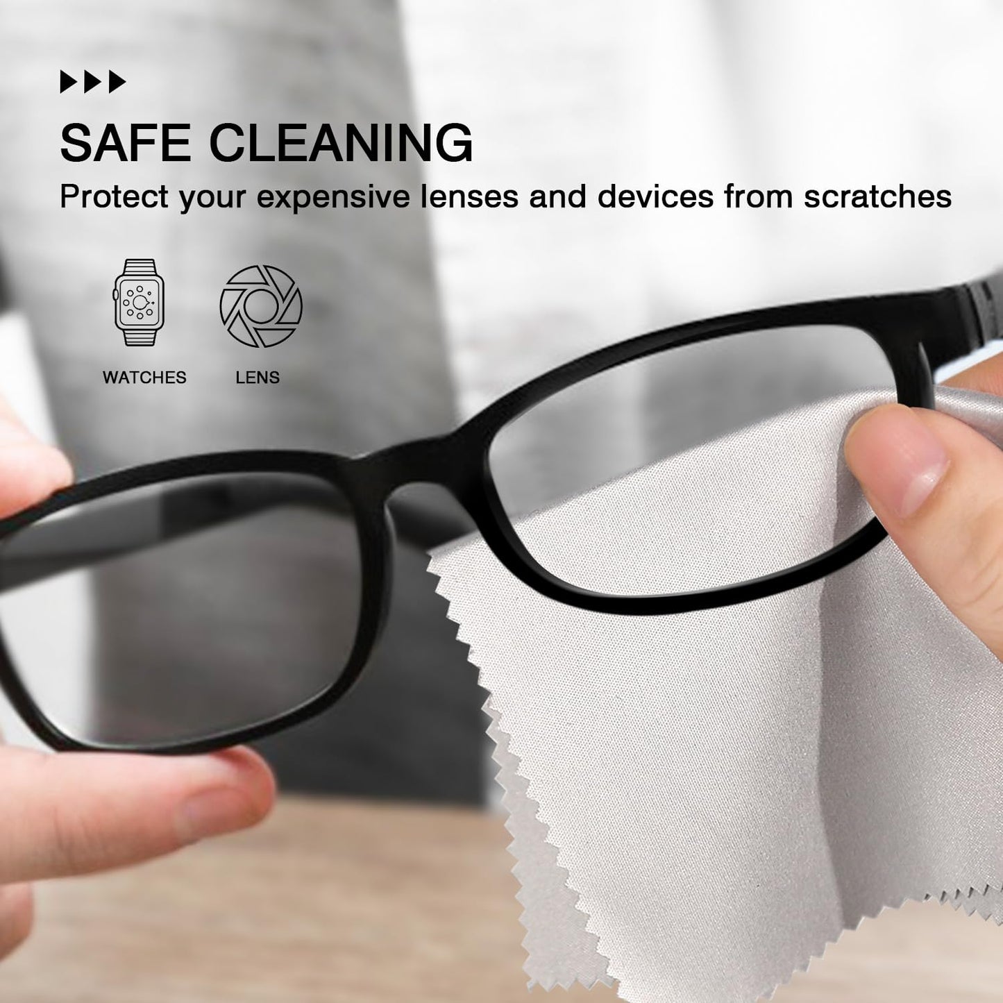 Kukifun 12 Pack Microfiber Cleaning Cloths – Premium Eyeglasses & Screen Cleaning Cloths (6 x 7 in)