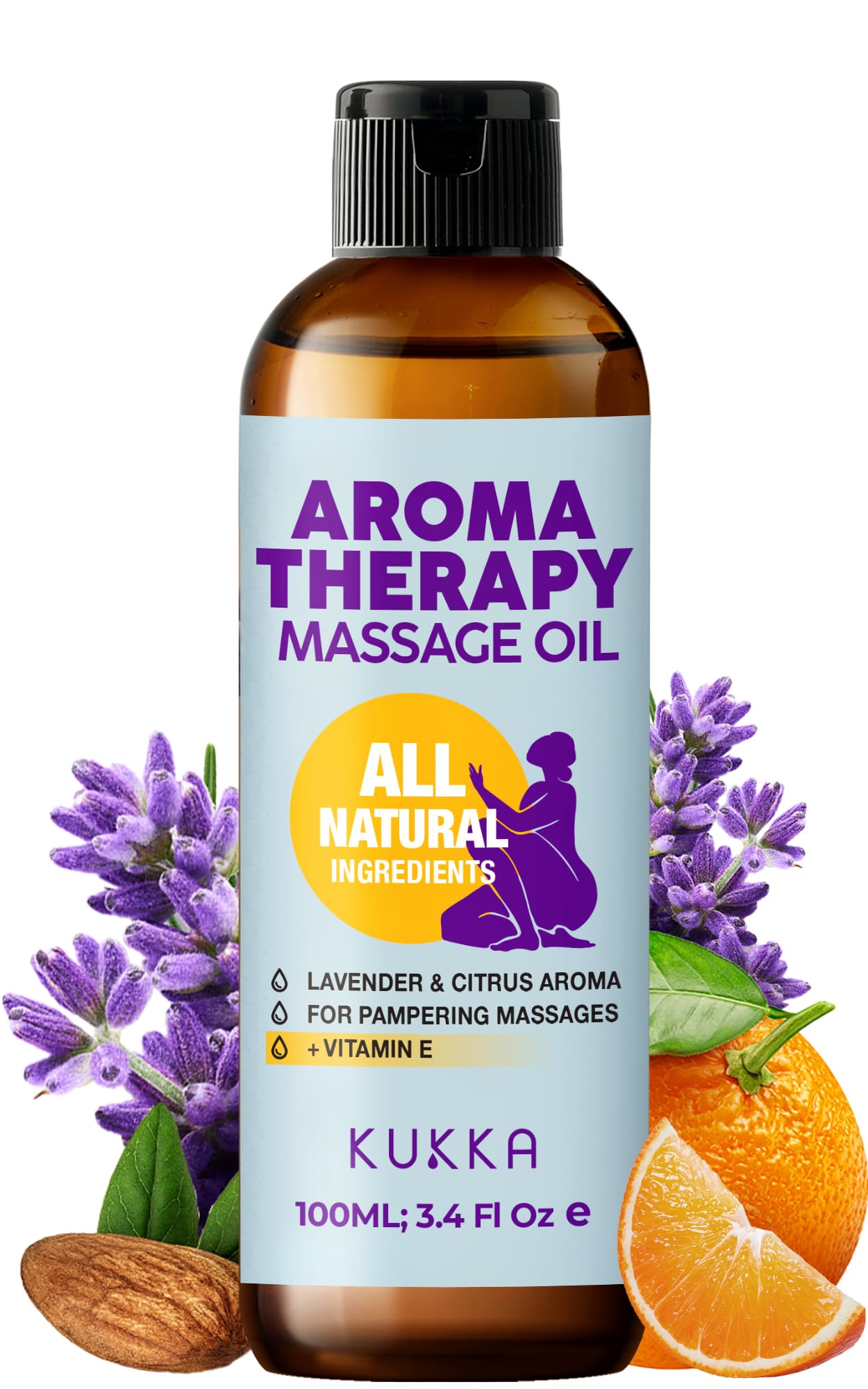 KUKKA Aromatherapy Massage Oil – Massage Therapy & Sore Muscles | 3.4 Fl Oz