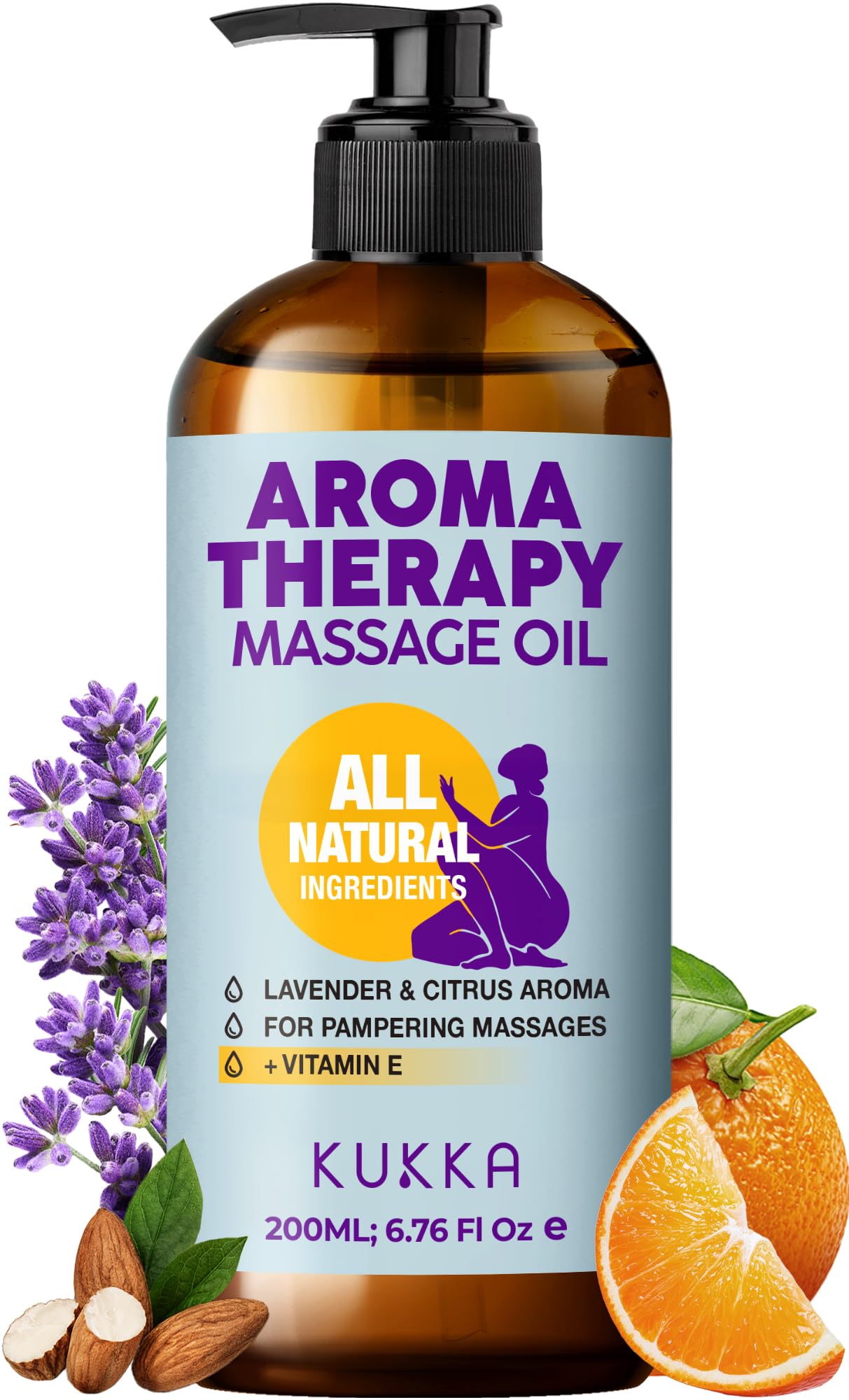 KUKKA Aromatherapy Massage Oil for Sore Muscles Non-Greasy All Skin Types