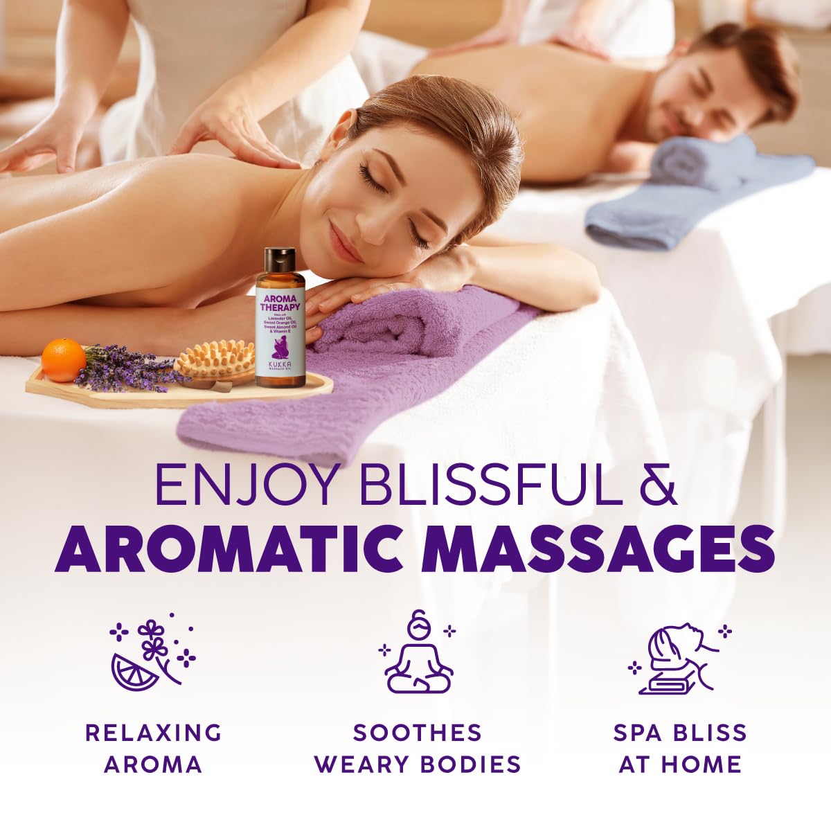 KUKKA Aromatherapy Massage Oil – Massage Therapy & Sore Muscles | 3.4 Fl Oz