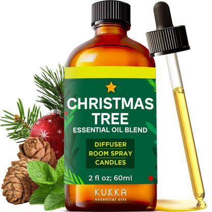 Kukka Christmas Tree Essential Oil Blend - 2 oz | Spearmint, Cedarwood, Pine Needle