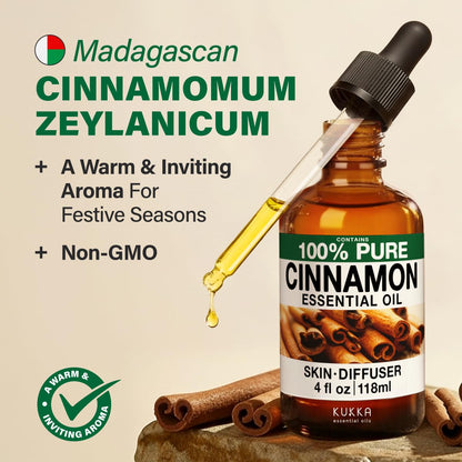 KUKKA Cinnamon Essential Oil 4 oz – Diffuser, Skin, DIY & Aromatherapy