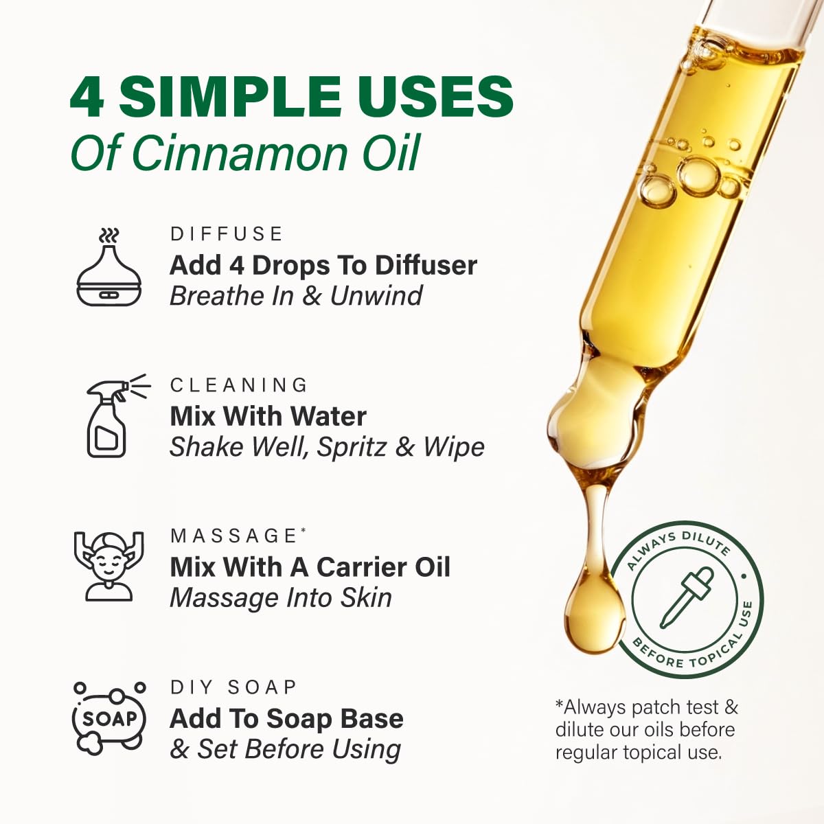 KUKKA Cinnamon Essential Oil 4 oz – Diffuser, Skin, DIY & Aromatherapy