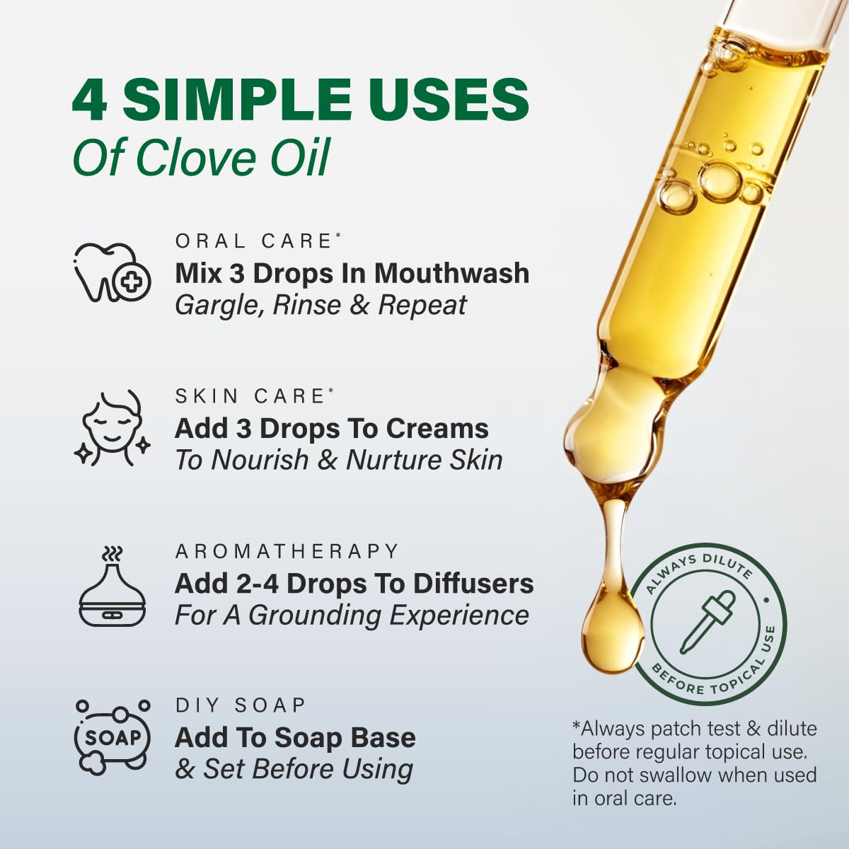 KUKKA Clove Essential Oils - 4 Fl Oz - for Hair, Skin, Diffuser, Aromatherapy & DIY Soap Making Scent