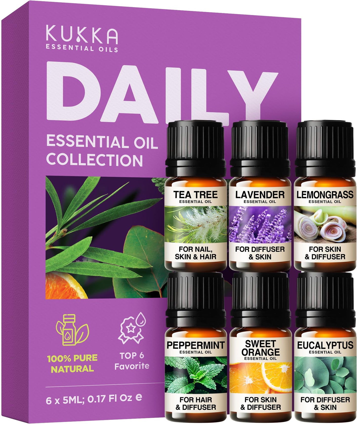 KUKKA Essential Oils Set | Premium Diffuser Oils for Aromatherapy & DIY