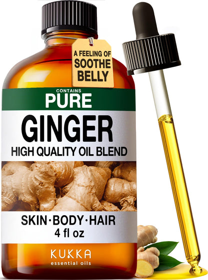 KUKKA Ginger Essential Oil 4 oz | Hair, Skin, Diffuser & Aromatherapy