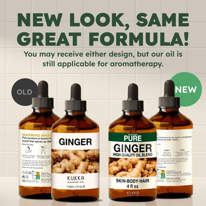 KUKKA Ginger Essential Oil 4 oz | Hair, Skin, Diffuser & Aromatherapy