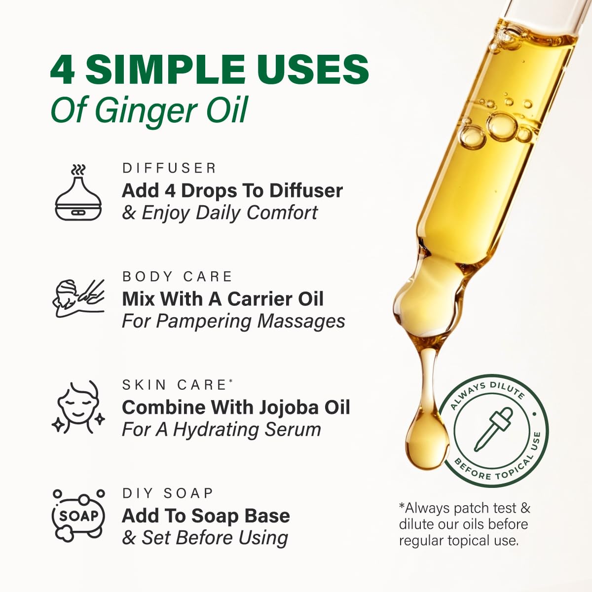 KUKKA Ginger Essential Oil 4 oz | Hair, Skin, Diffuser & Aromatherapy
