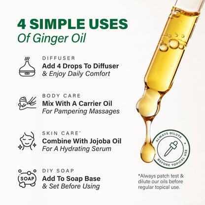 KUKKA Ginger Essential Oil 4 oz | Hair, Skin, Diffuser & Aromatherapy