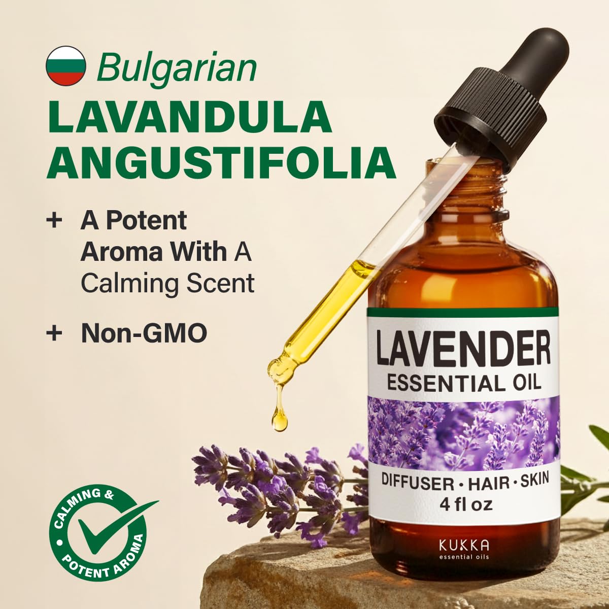 KUKKA Lavender Essential Oil 4 oz – Diffuser, Skin, Hair, DIY Soap