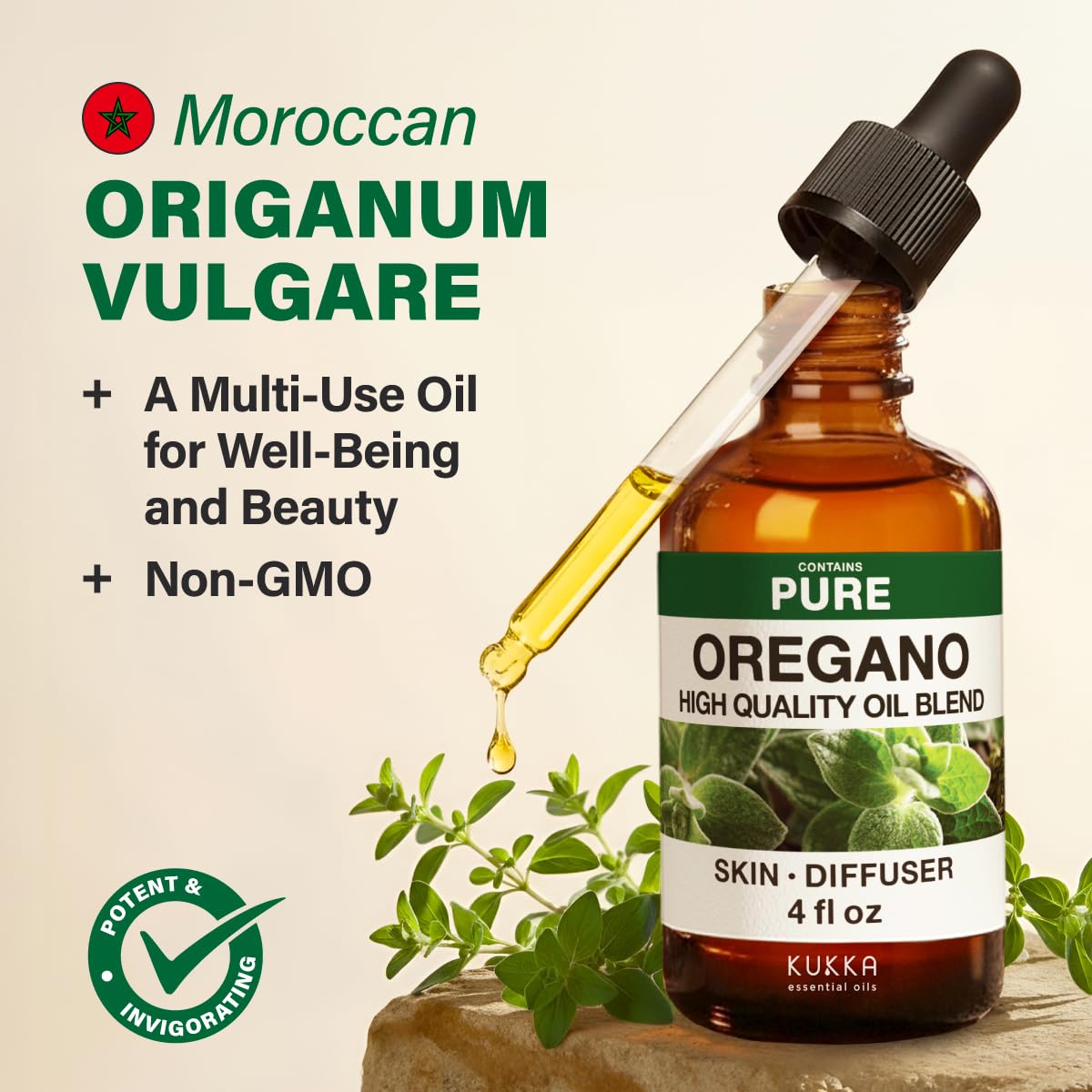 KUKKA Oregano Essential Oils - 4 Fl Oz | Hair & Skin Care, Diffuser, Aromatherapy & DIY Soap Making