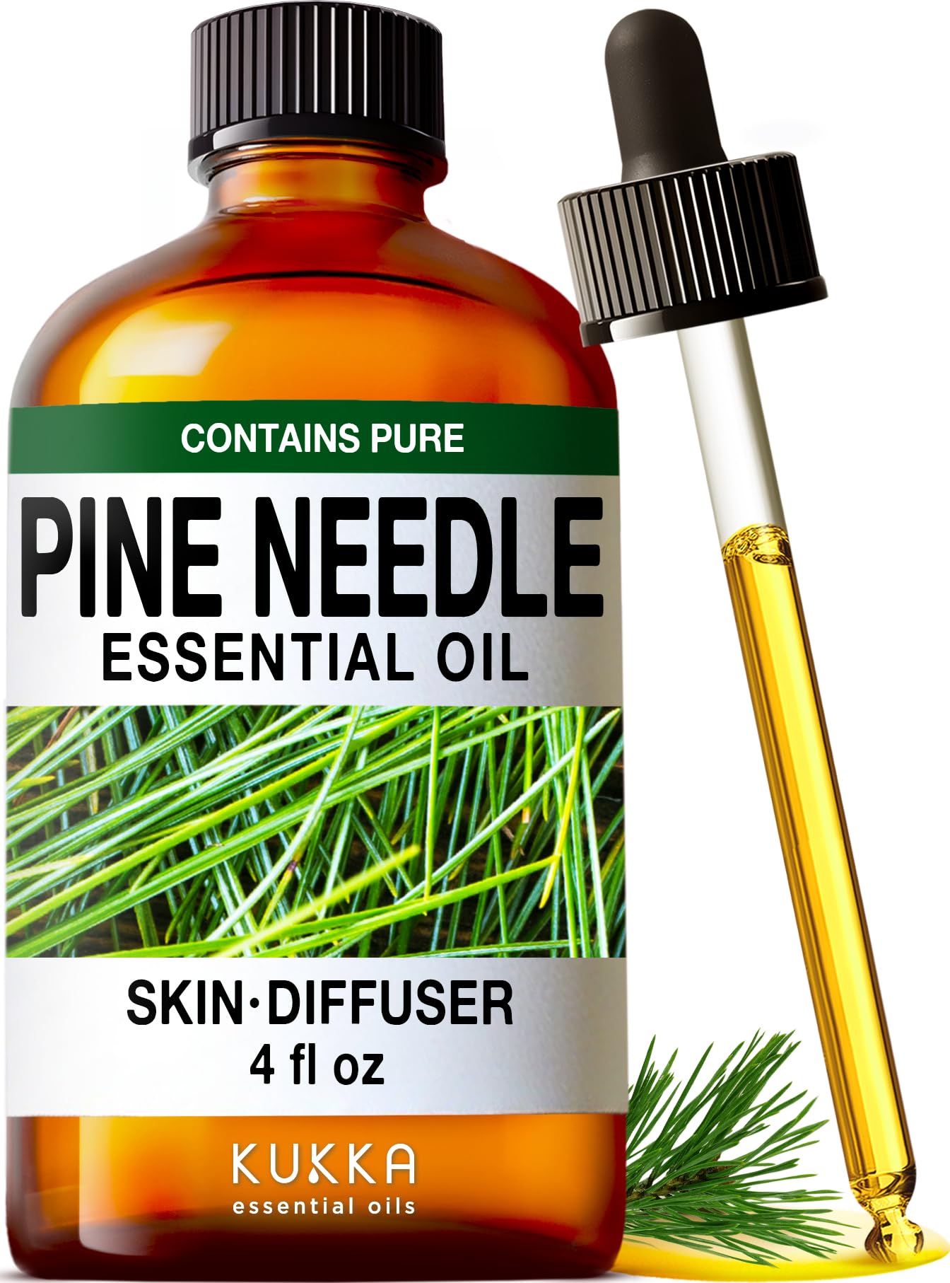 Kukka Pine Essential Oil for Diffuser - 4 Fl Oz - Pine Needle Oil, Woody Scent