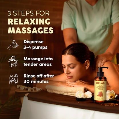 KUKKA Relax Massage Oil - Non-Greasy 6.76oz Deep Relaxation