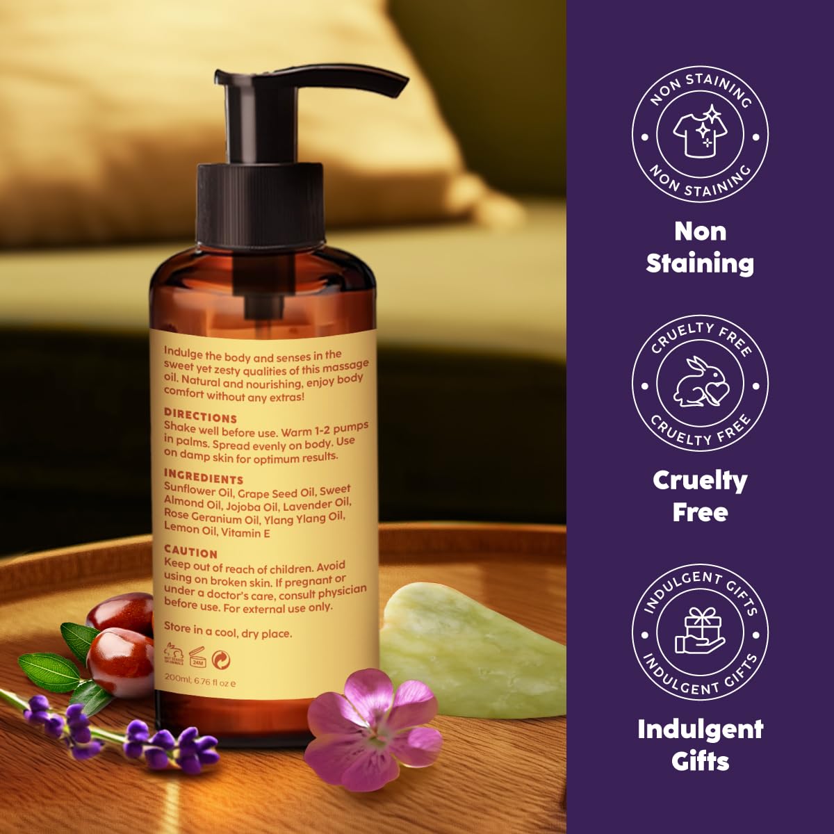 KUKKA Relax Massage Oil - Non-Greasy 6.76oz Deep Relaxation