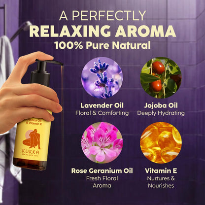 KUKKA Relax Massage Oil - Non-Greasy 6.76oz Deep Relaxation