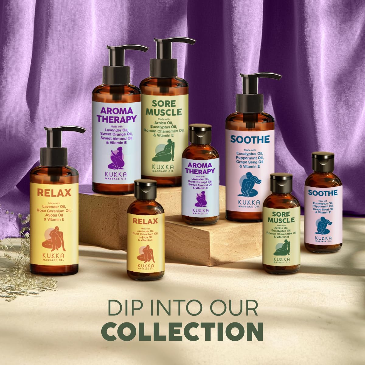 KUKKA Relax Massage Oil - Non-Greasy 6.76oz Deep Relaxation