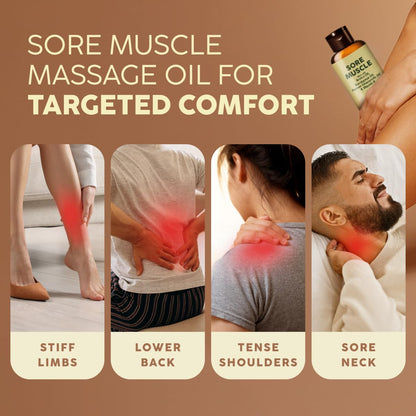 KUKKA Sore Massage Oil - 3.4 Fl Oz for Deep Relaxation, Non-Greasy