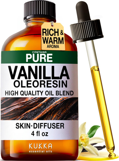 KUKKA Vanilla Essential Oil - 4 oz | Diffuser, Skin, Hair, DIY Soap