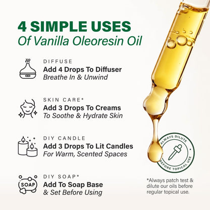 KUKKA Vanilla Essential Oil - 4 oz | Diffuser, Skin, Hair, DIY Soap