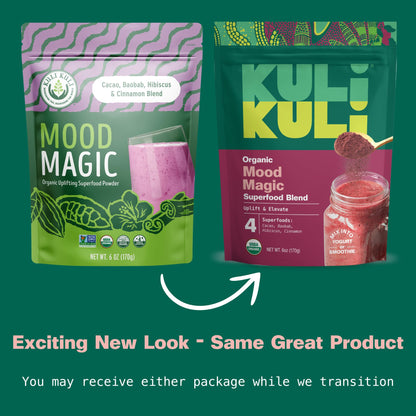 Kuli Kuli Mood Magic 6 oz Organic Uplifting Superfood Powder | Maca, Baobab, Hibiscus & Cinnamon