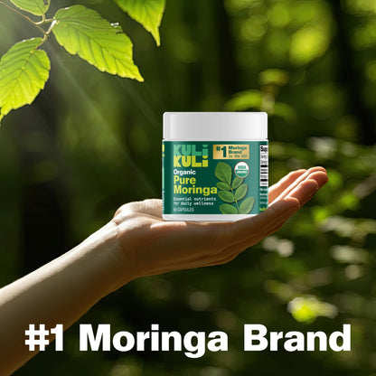 Kuli Kuli Organic Moringa Capsules [60 Count] - Premium Moringa Leaf Powder Capsules